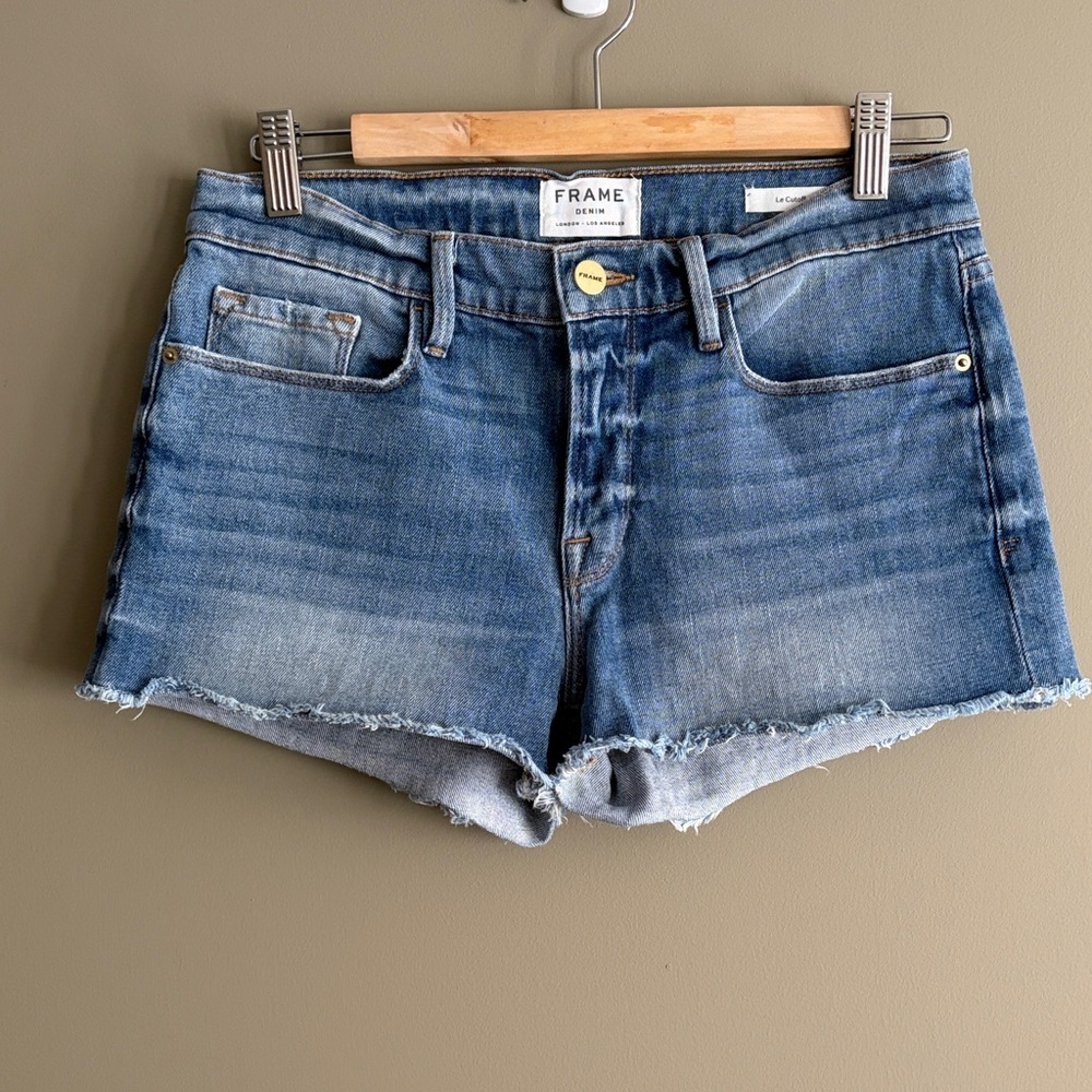 FRAME Le Cutoff Denim Medium Blue Jean Shorts size 27